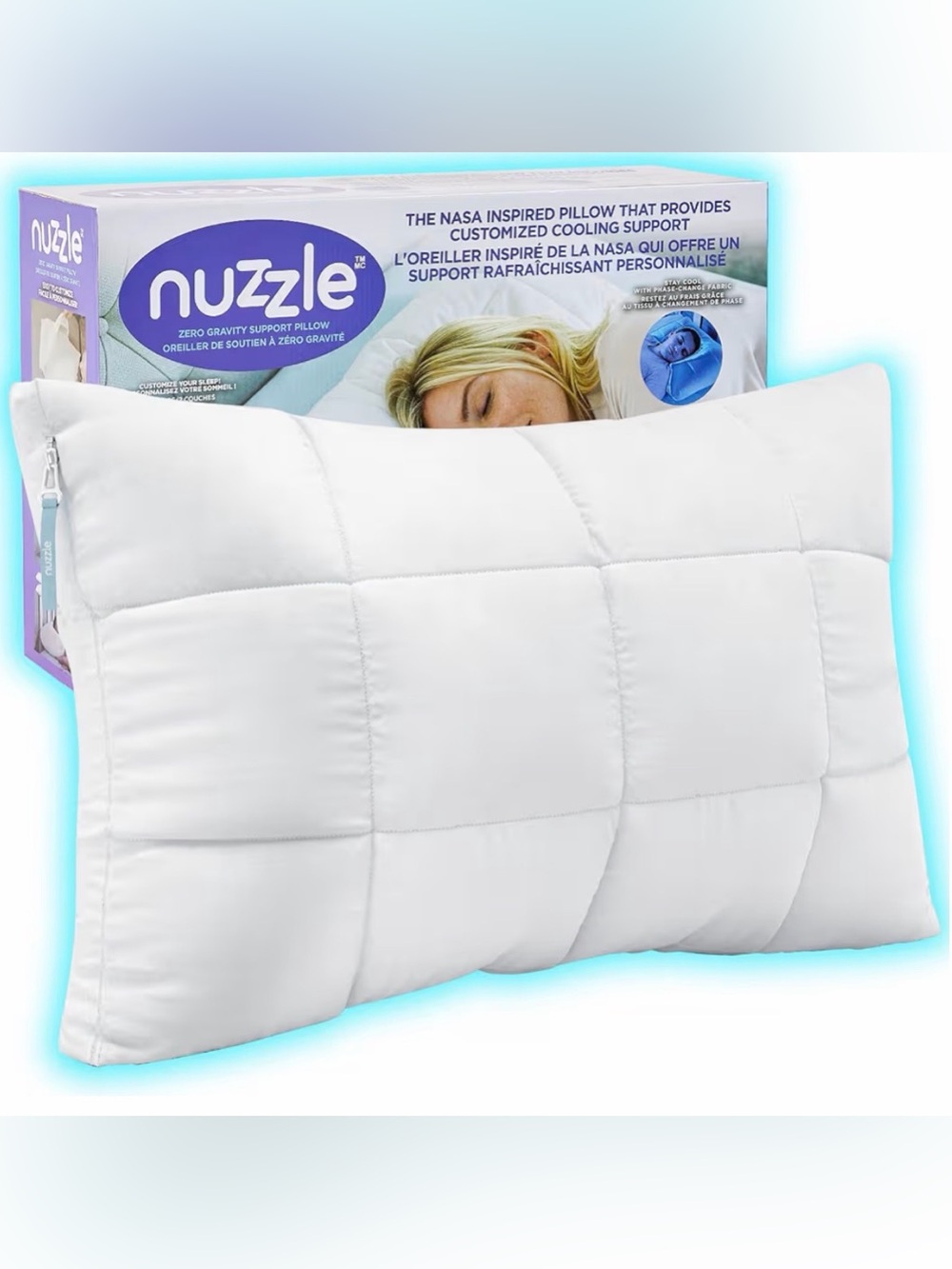 2 Nuzzle Adjustable Cooling Pillows – Standard Size – NEW in Package
